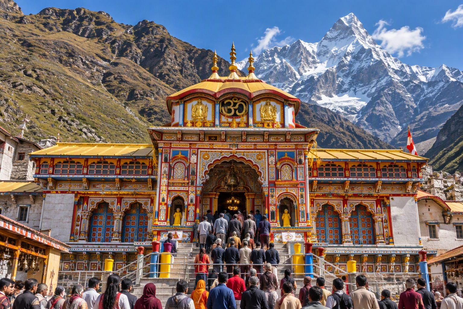 Badrinath temple in the Garhwal Himalayas